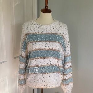 NEVER WORN Blue, white, and gold sweater